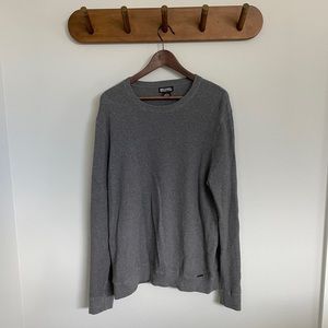Grey Michael Kors thermal crewneck sweater